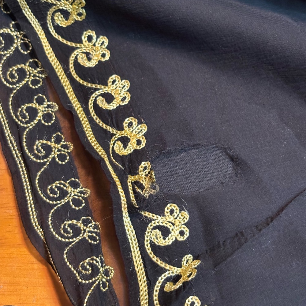 India authentic Indian Vintage Pallazo Black wide leg Boho Pants medium women’s - Picture 7 of 14